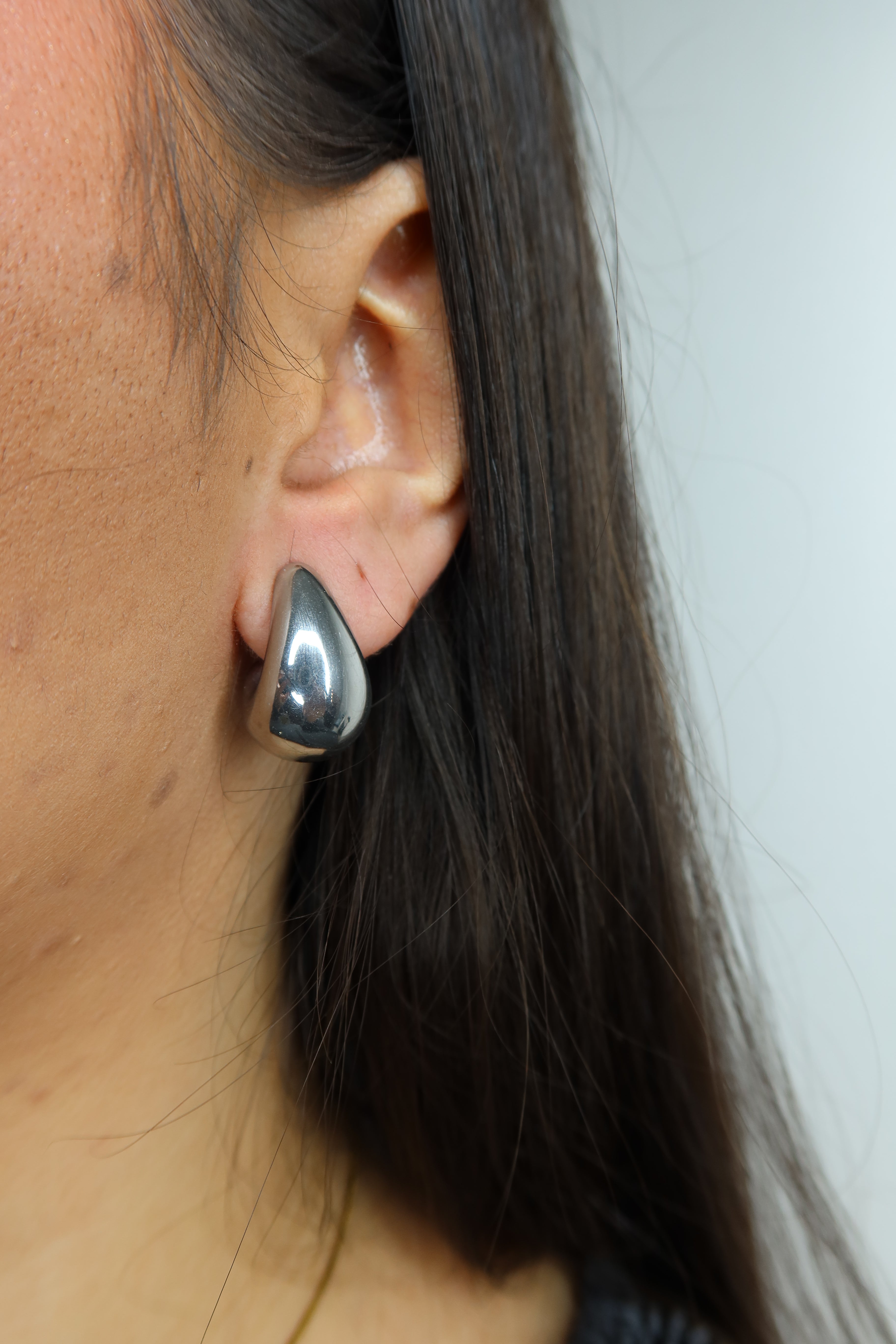 Pendientes Gota Plateados