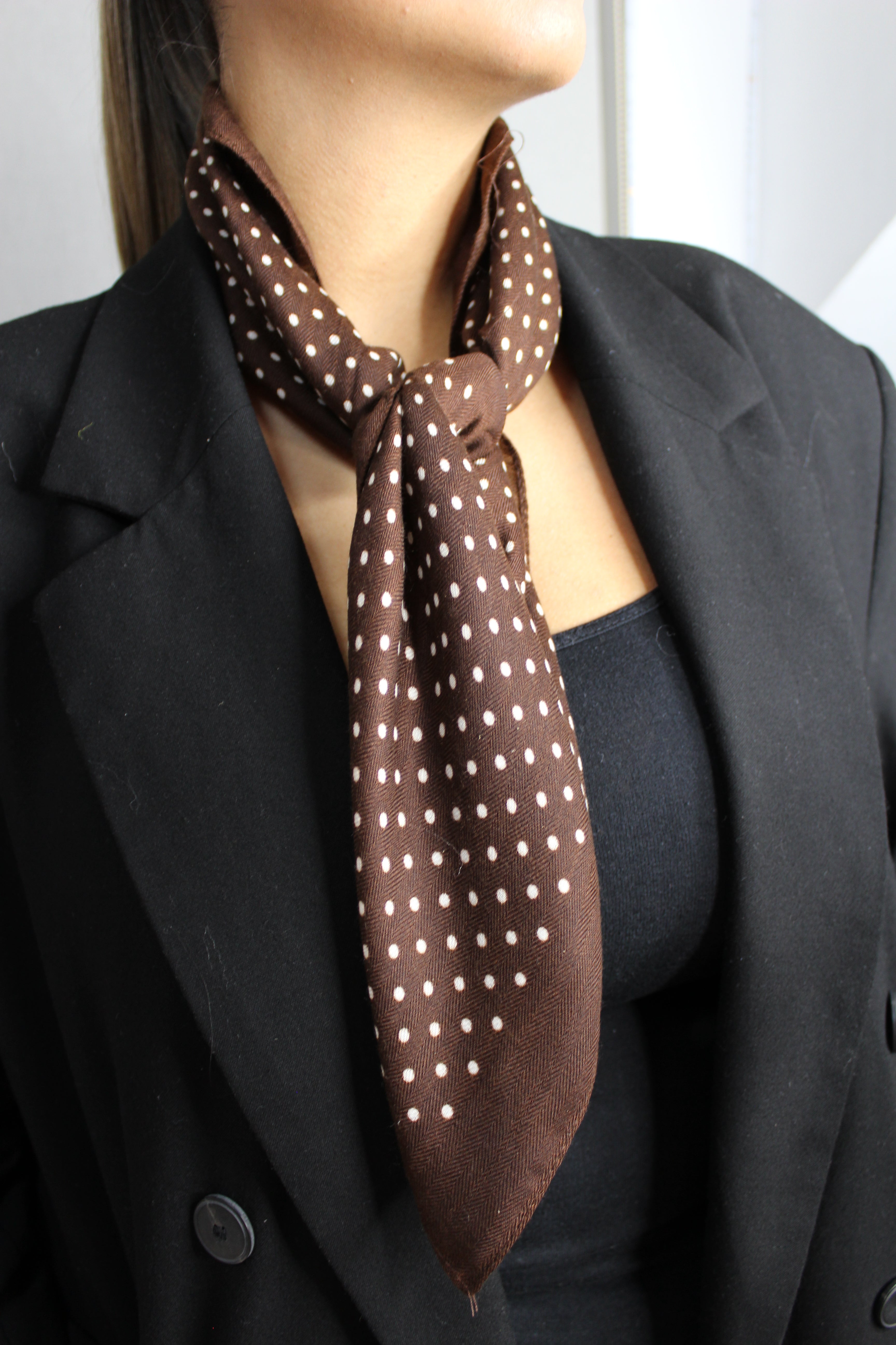 Pañuelo Topos Marron Chocolate