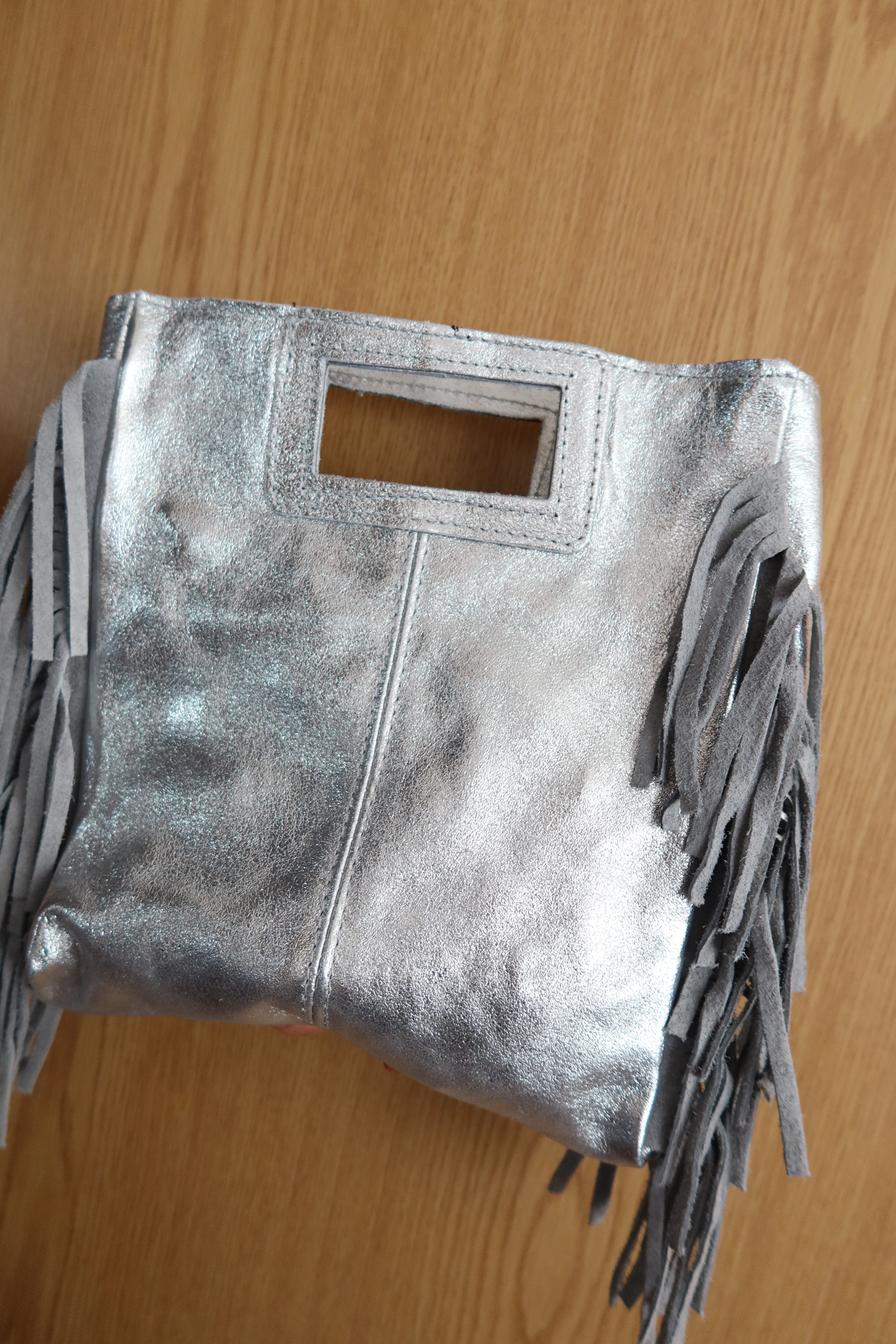 Bolso Savanna Metalizado Plateado