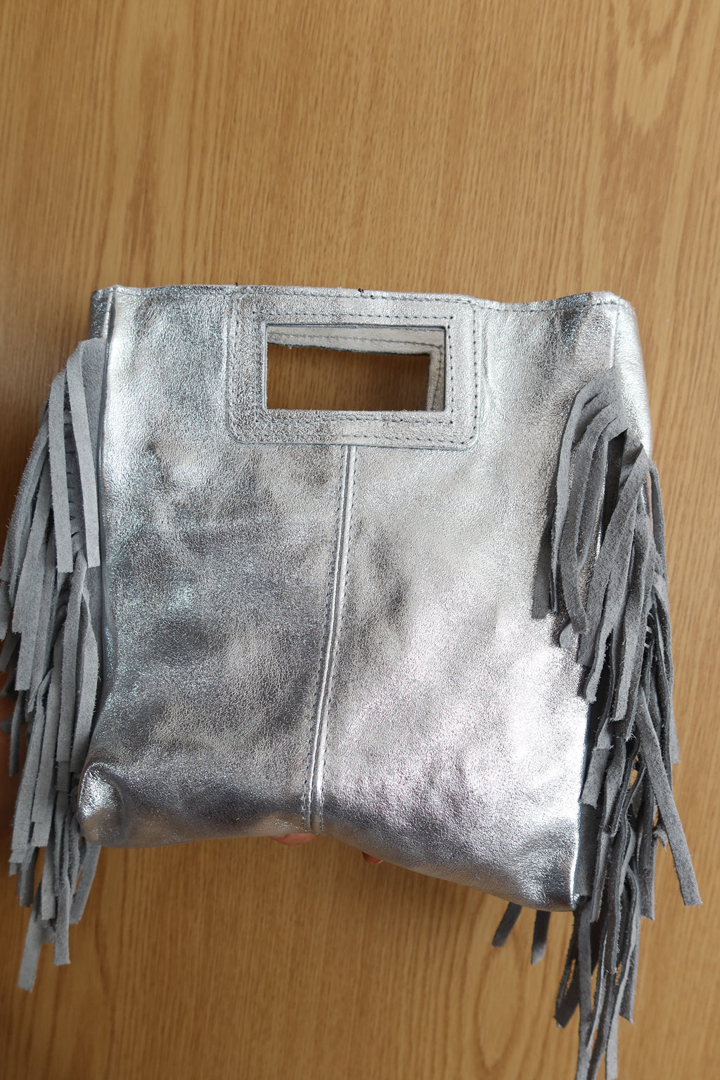 Bolso Savanna Metalizado Plateado