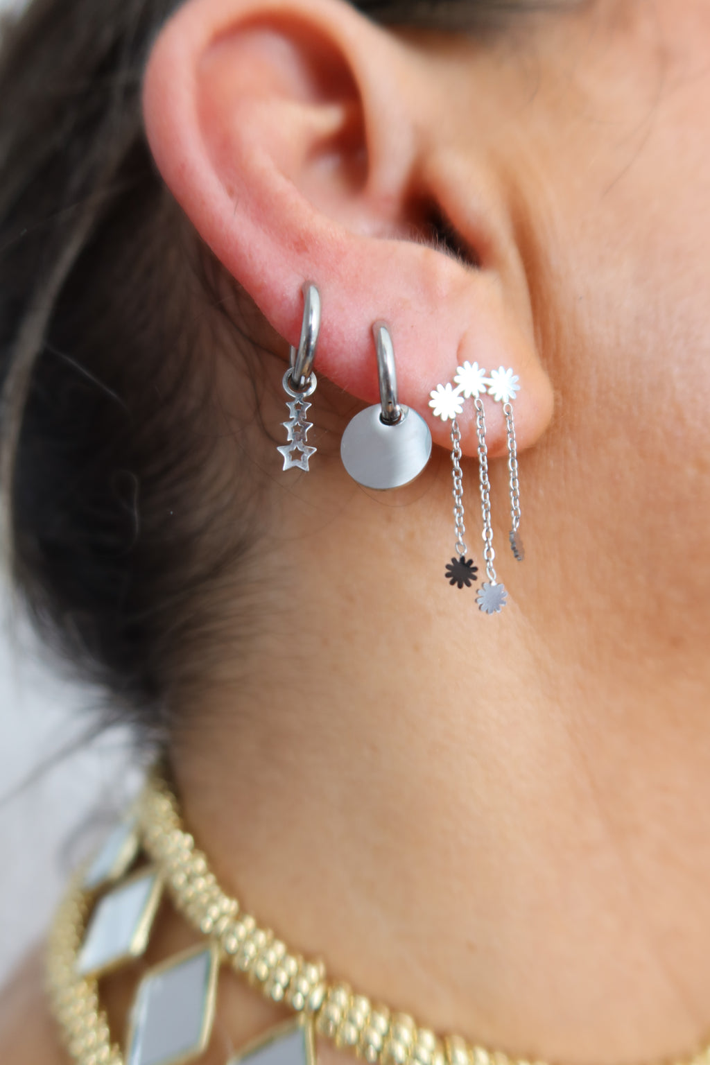 Pendiente Mini Star Plateado