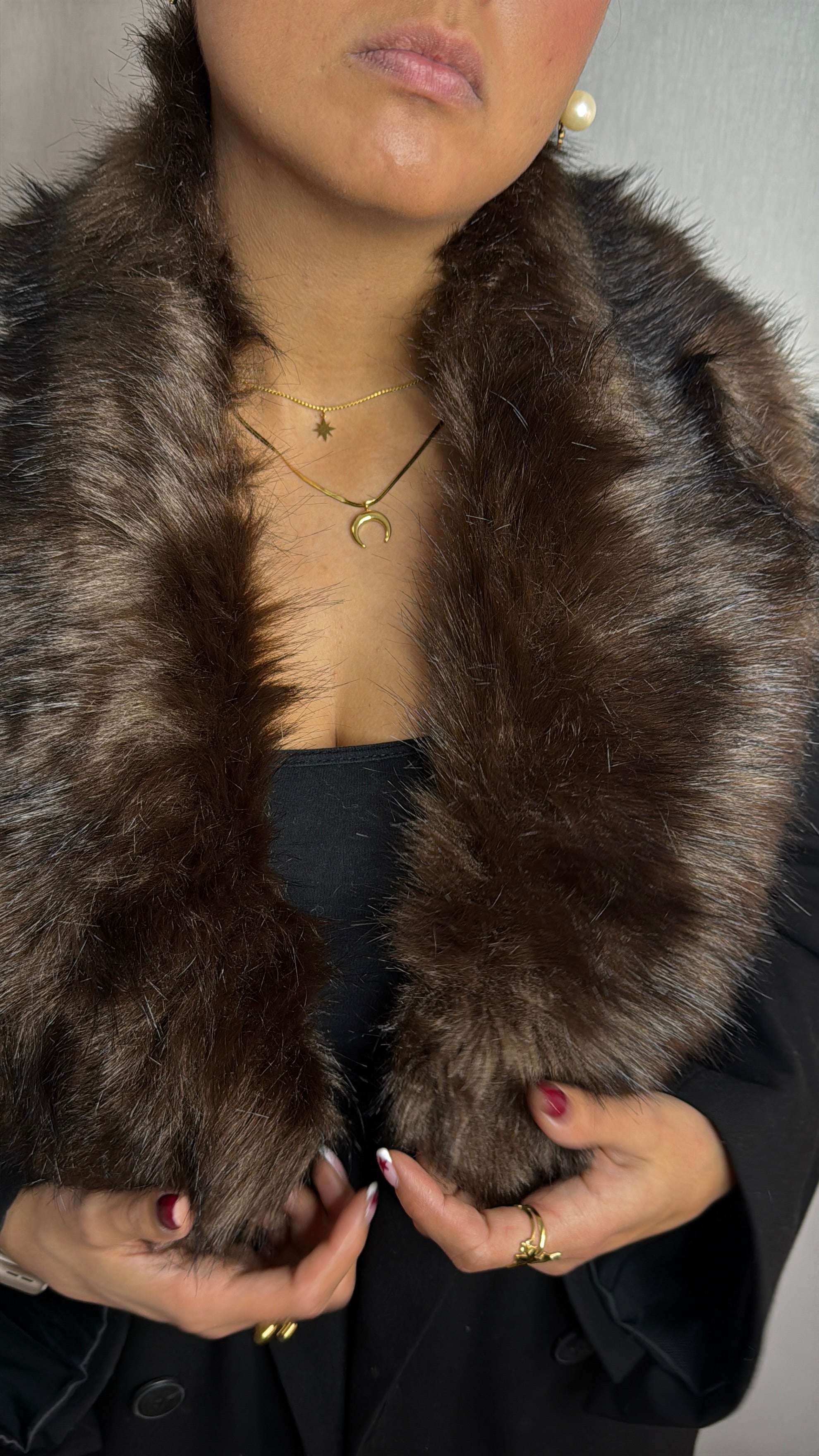 Estola Marron Chocolate Pelo